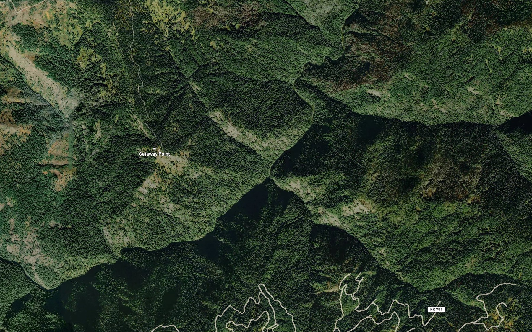 Satellite map of the Delate Creek