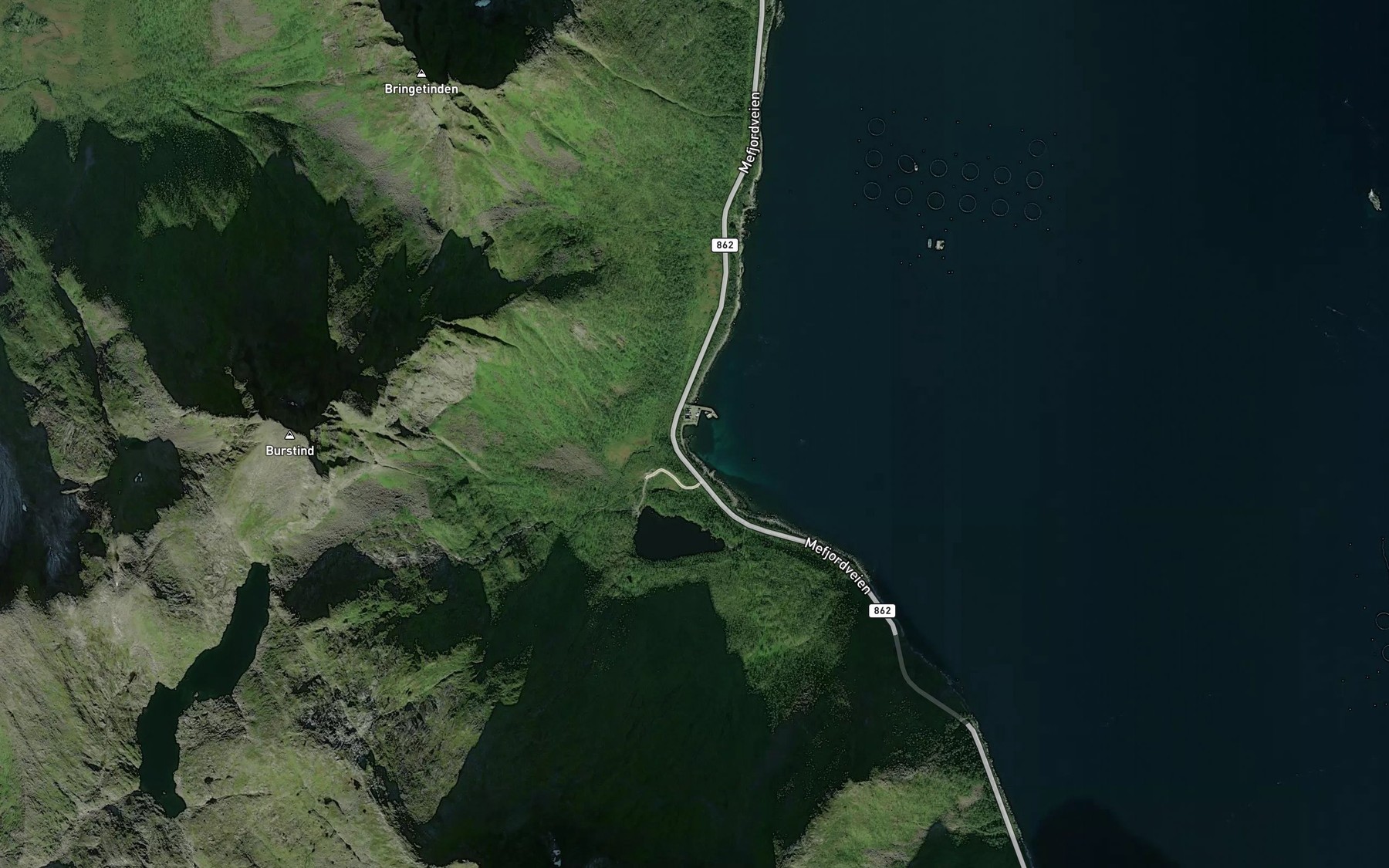 Satellite map of the Kvaltjuvan
