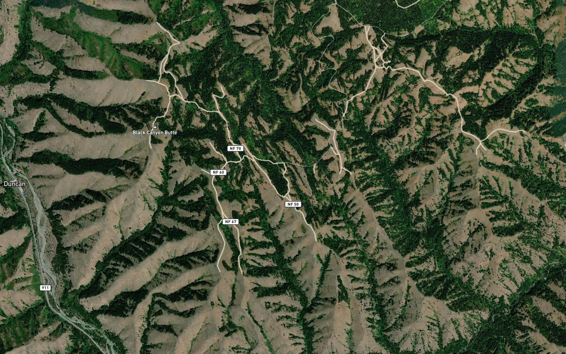 Satellite map of the Junction Spring
