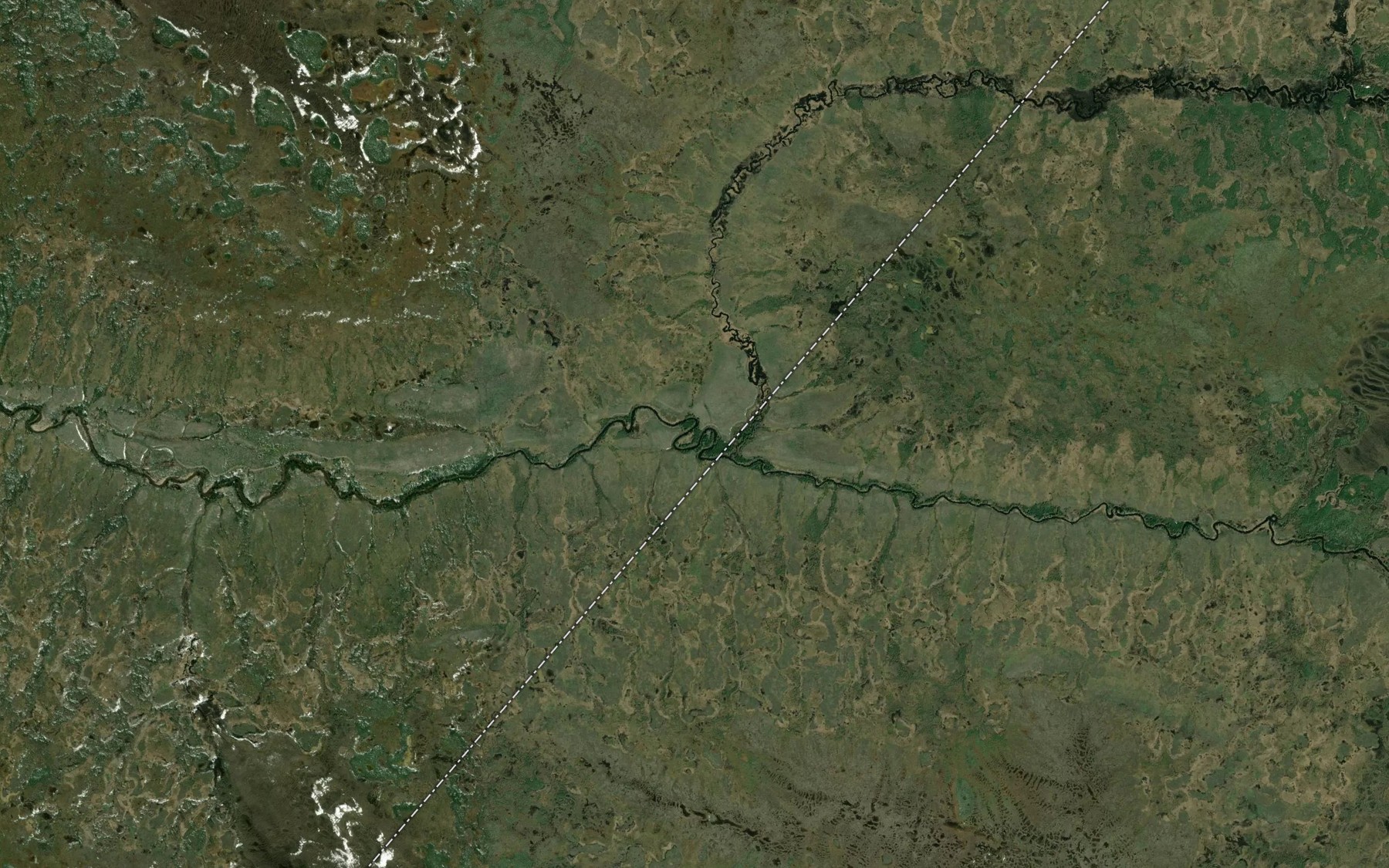 Satellite map of the North Wanitawagao Creek