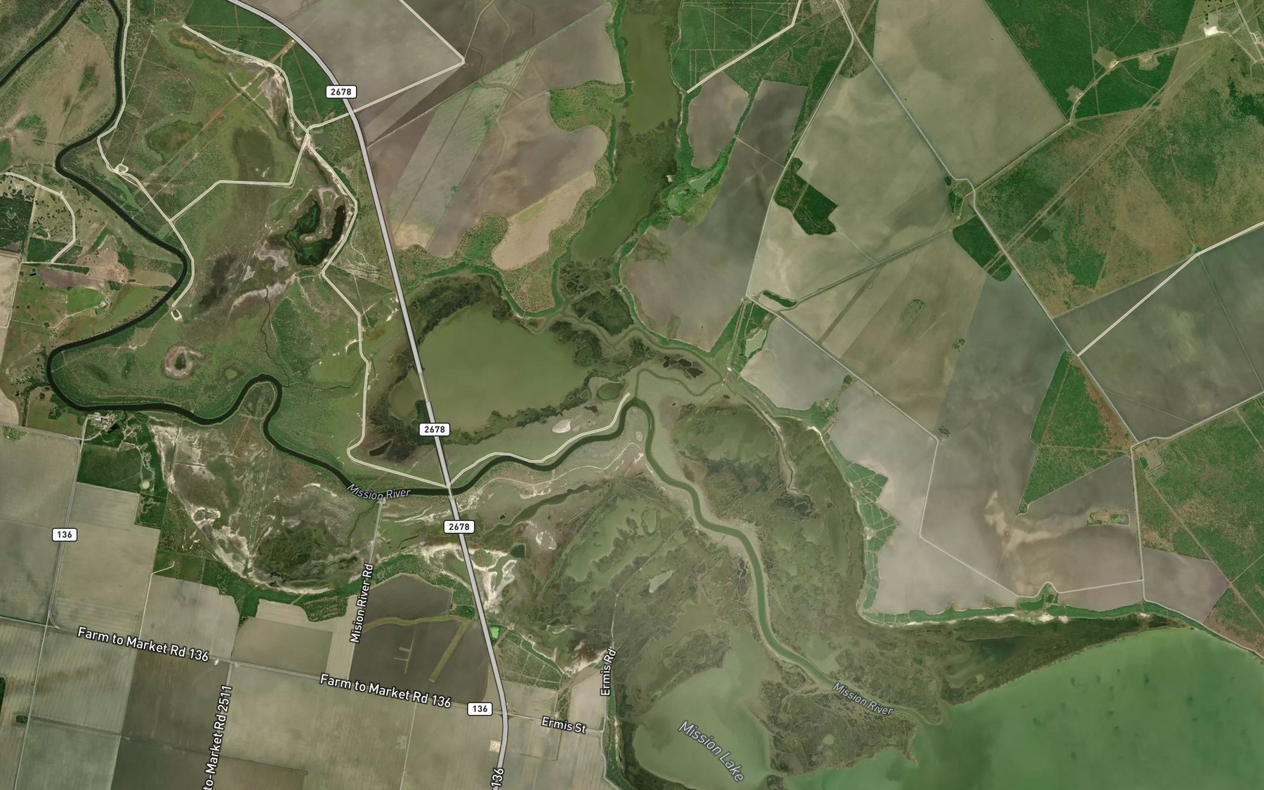 Satellite map of the Melon Creek