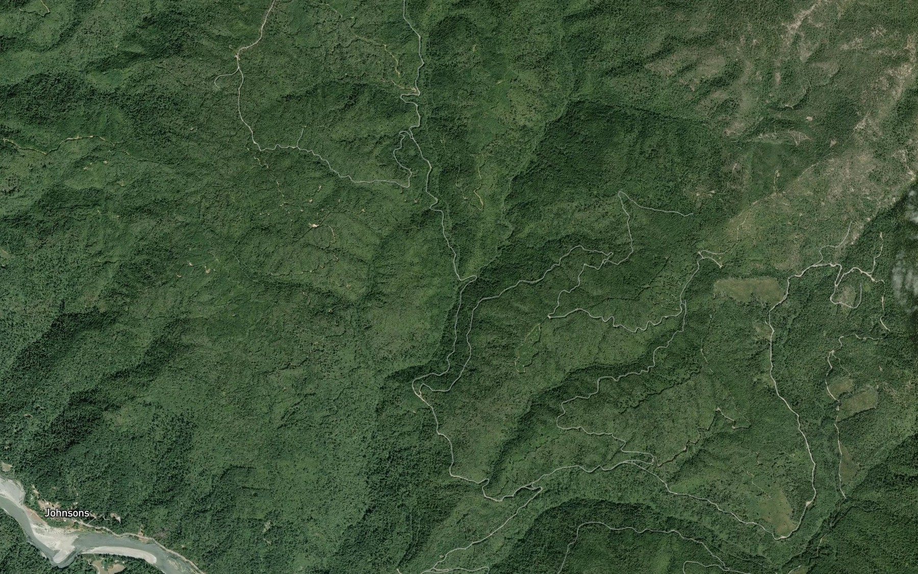 Satellite map of the West Fork Pecwan Creek
