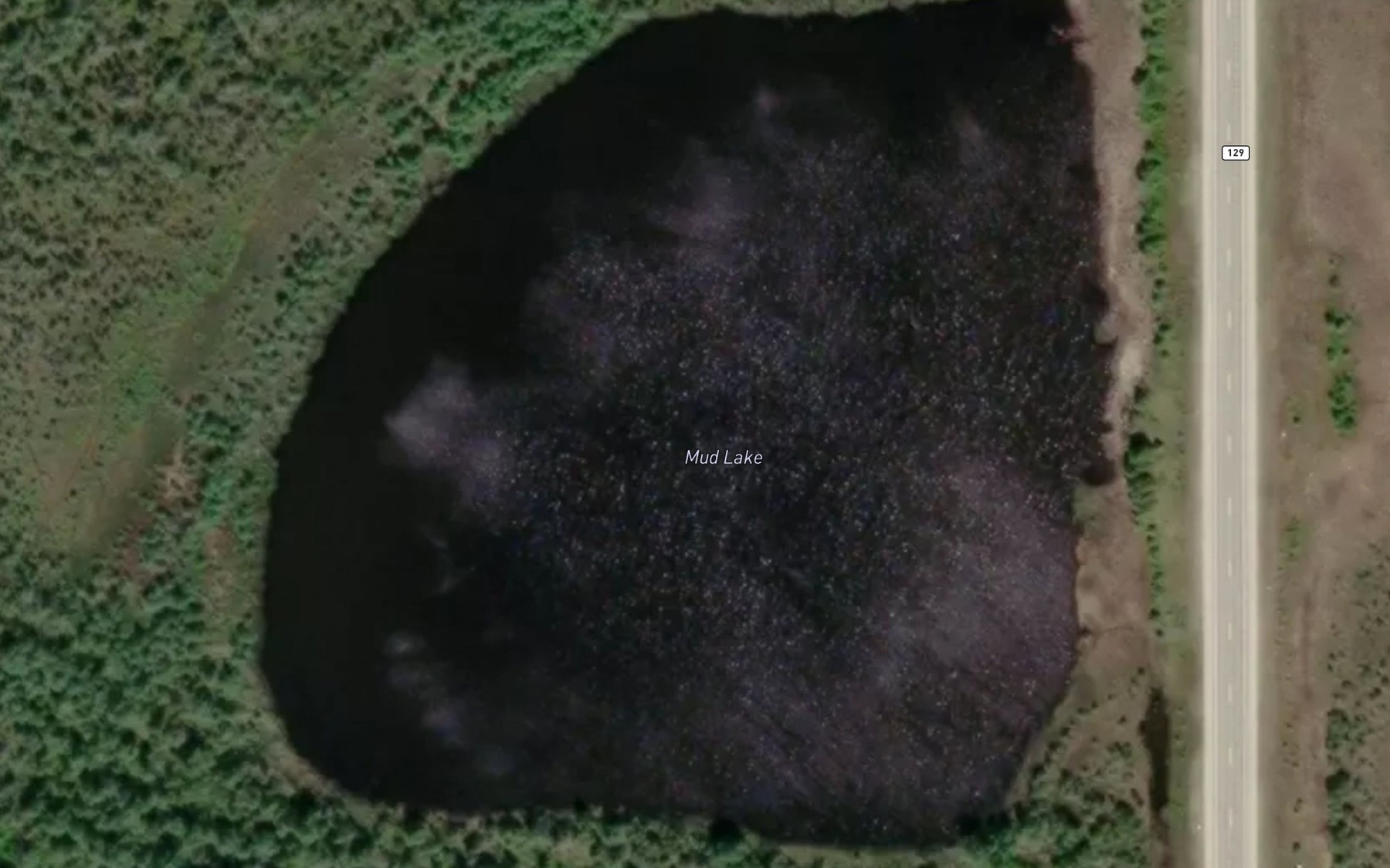 Satellite map of the Mud Lake