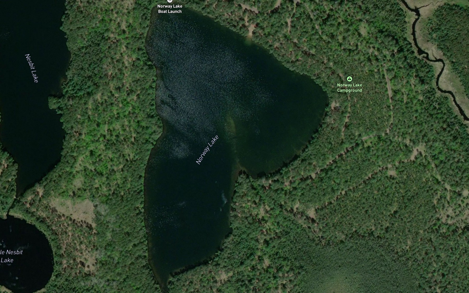 Satellite map of the Norway Lake