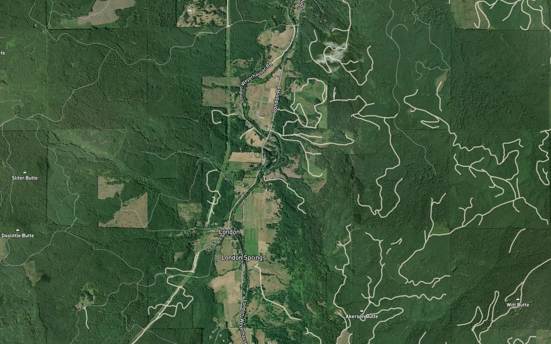 Satellite map of the Massey Creek