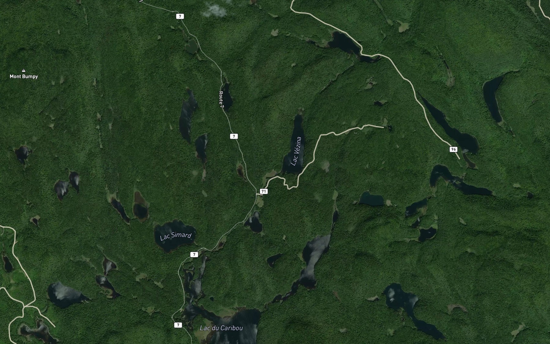 Satellite map of the Lac Riez