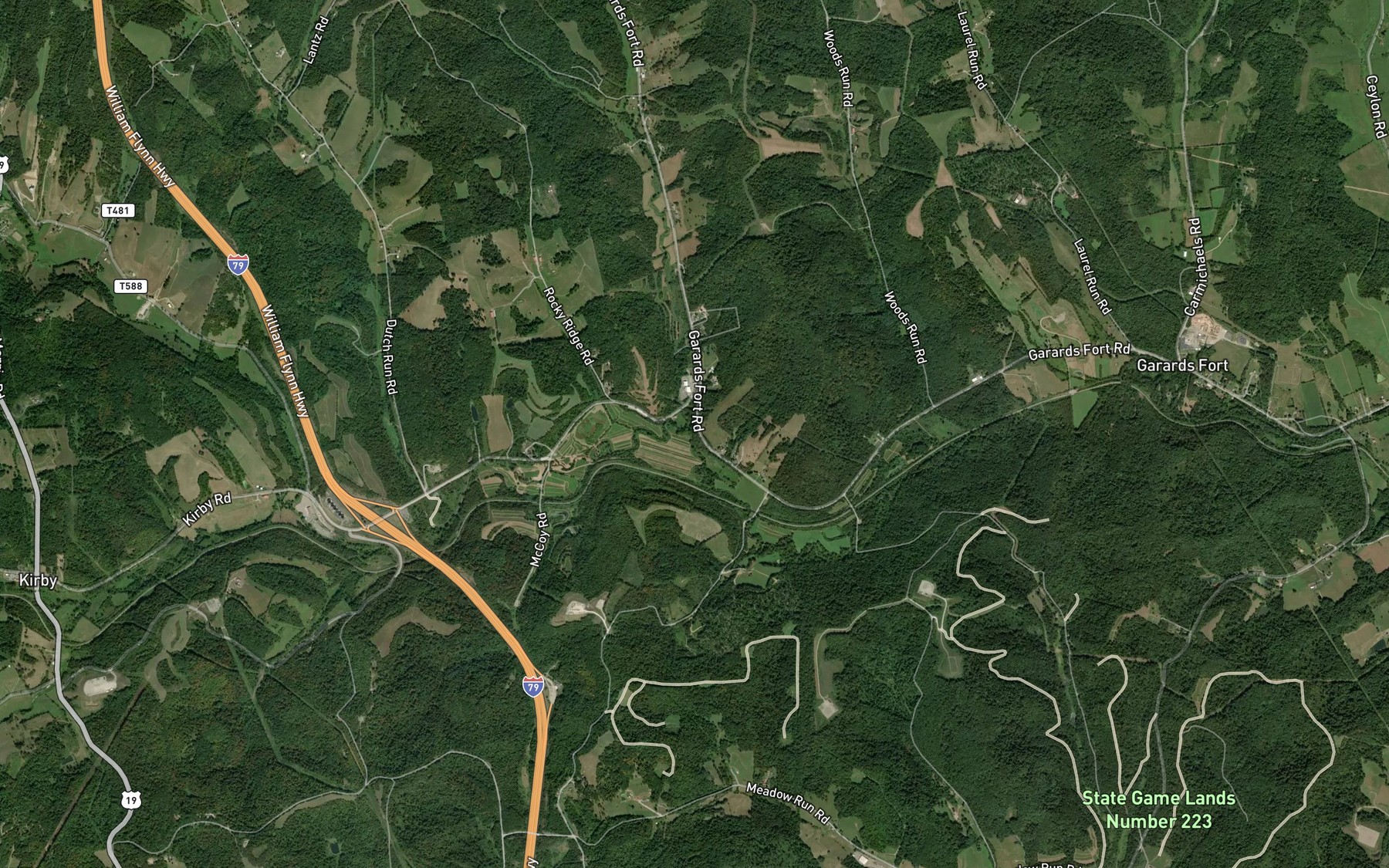 Satellite map of the Frosty Run