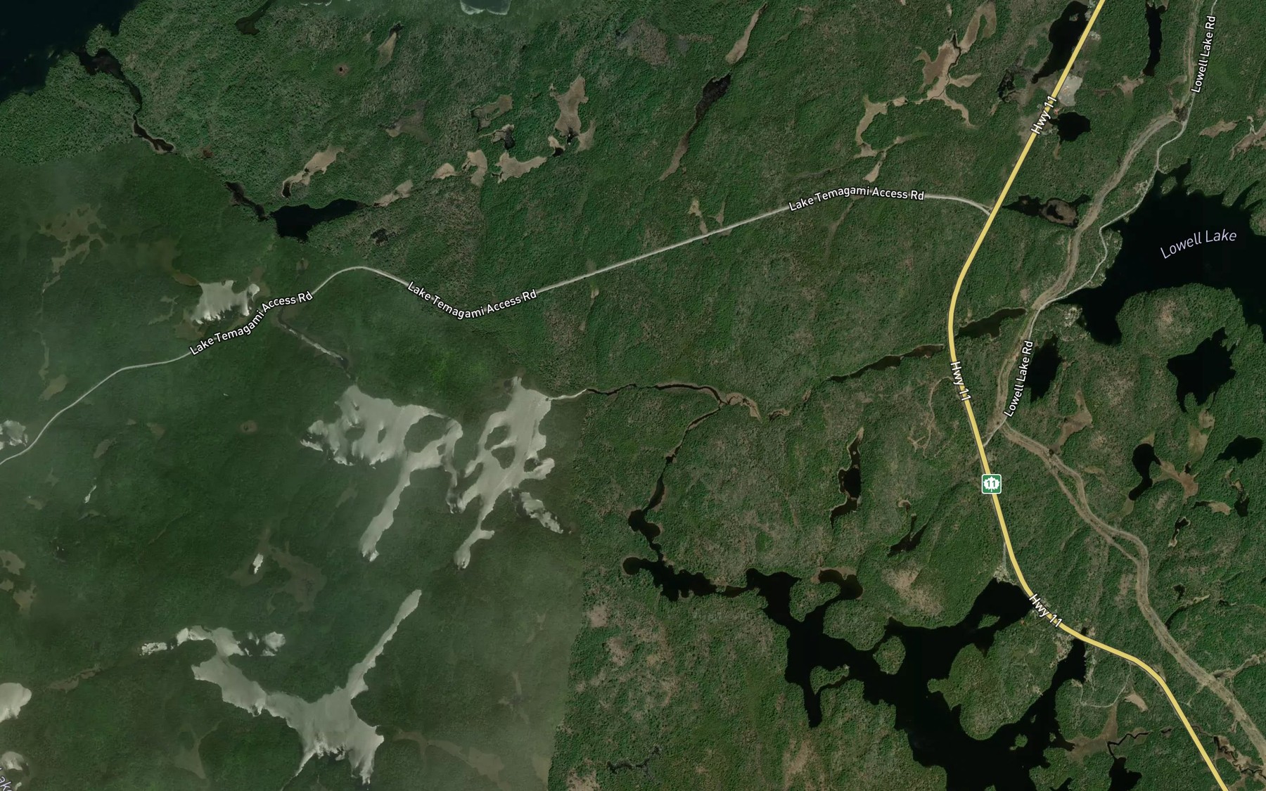 Satellite map of the Herridge Creek