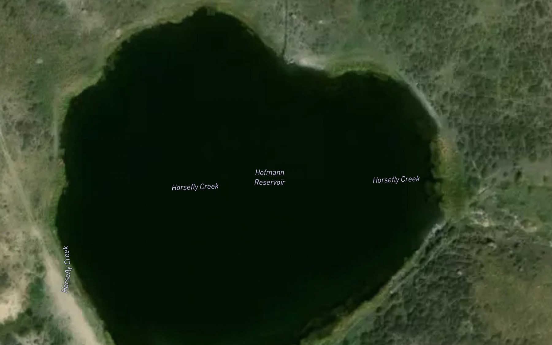 Satellite map of the Hofmann Reservoir