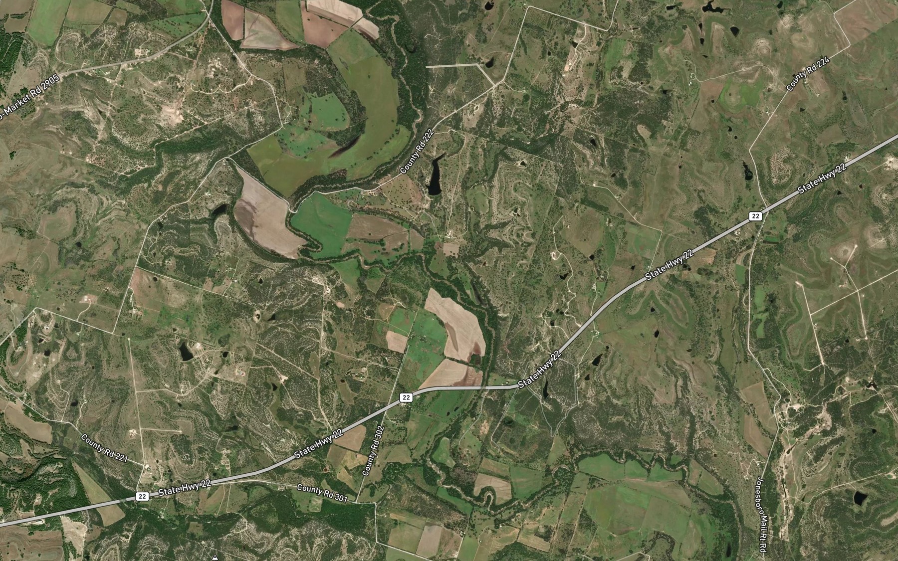 Satellite map of the Egg Creek