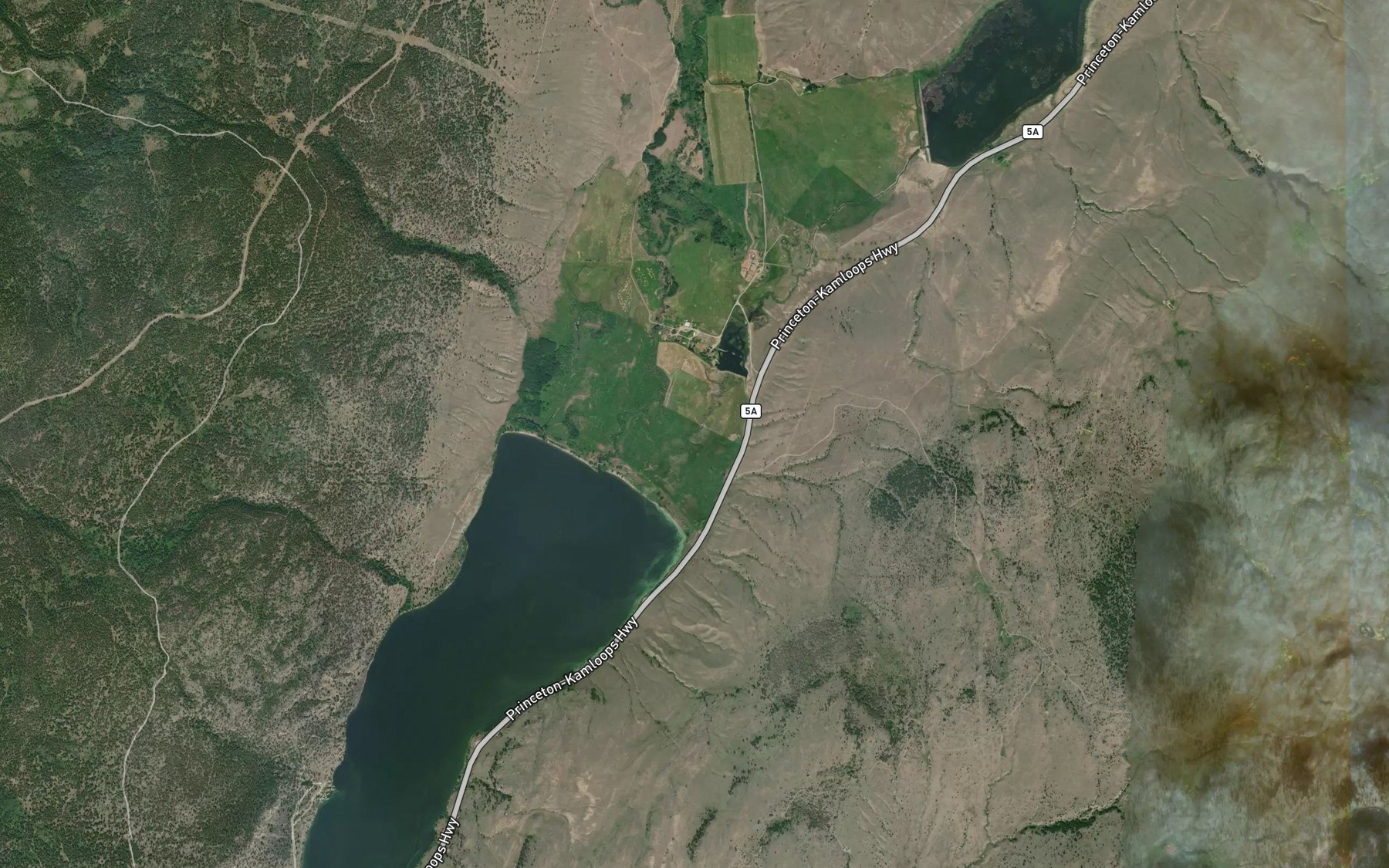 Satellite map of the Stumplake Creek