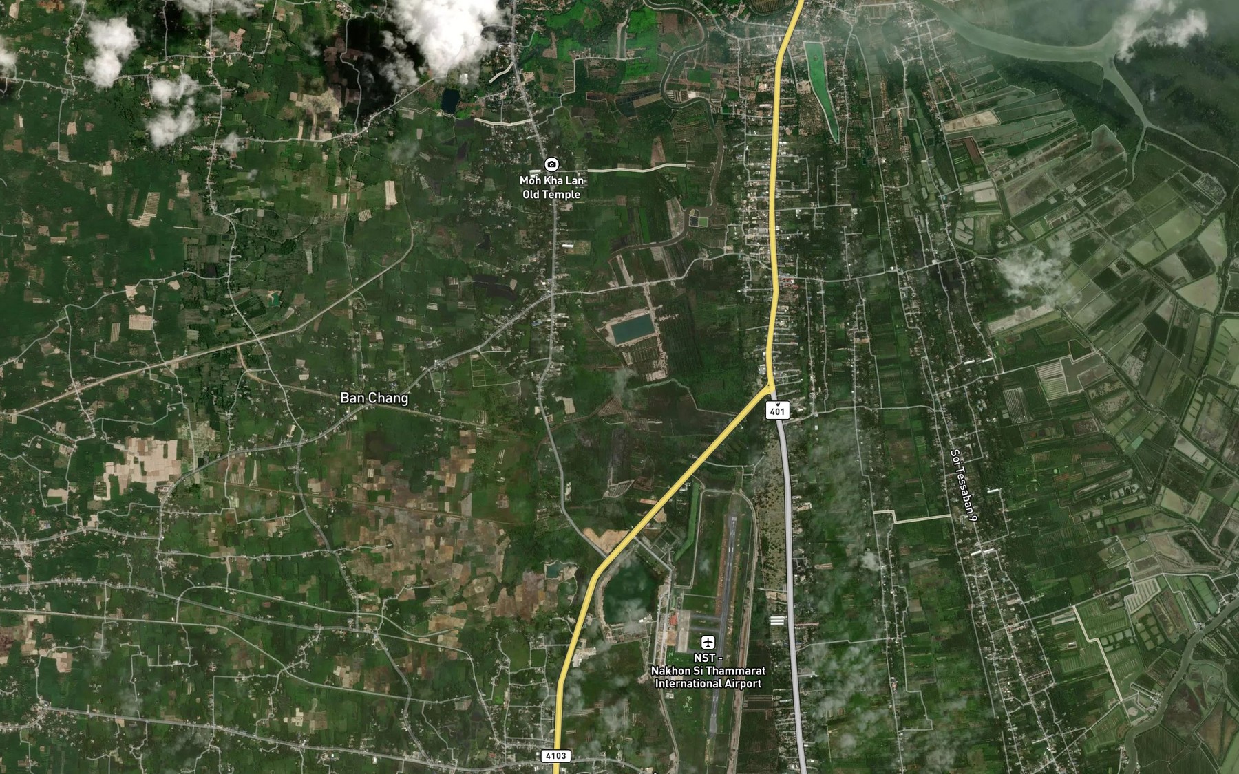 Satellite map of the Khlong Ai Khiao