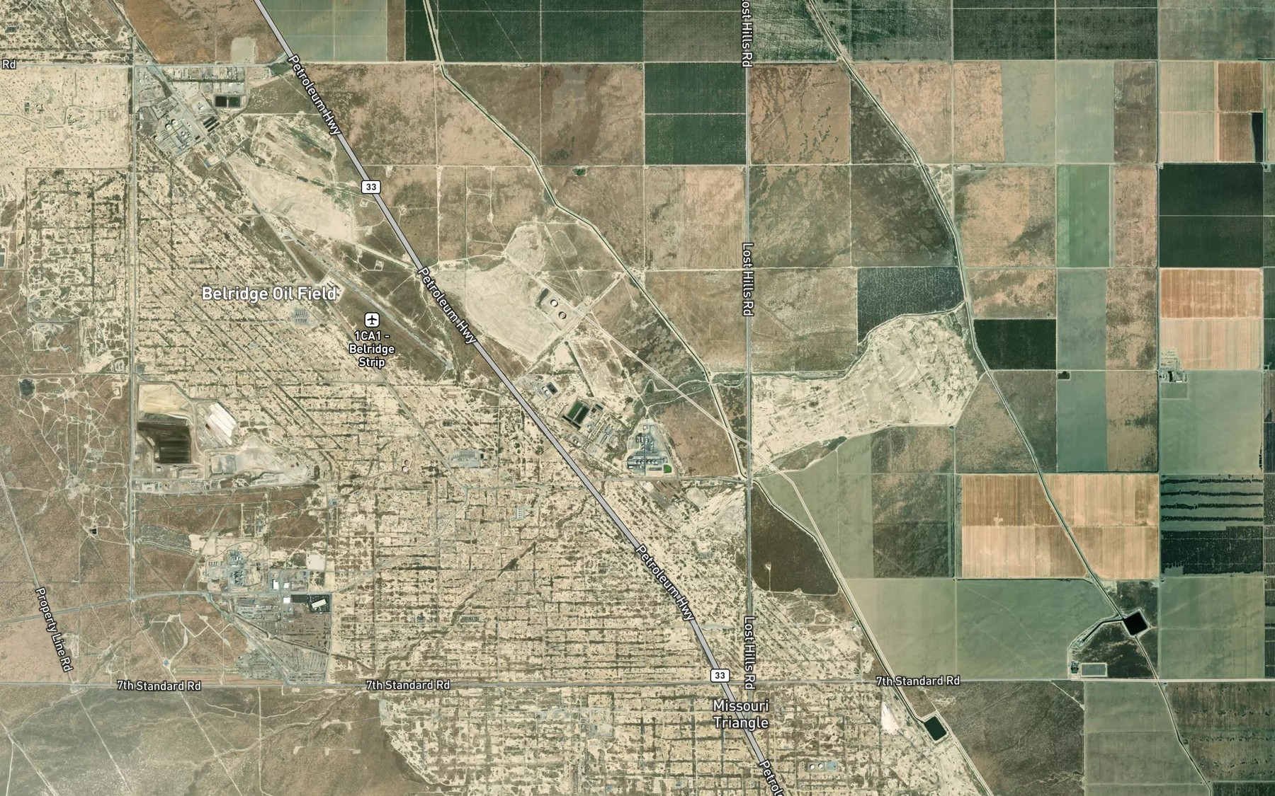 Satellite map of the Chico Martinez Creek
