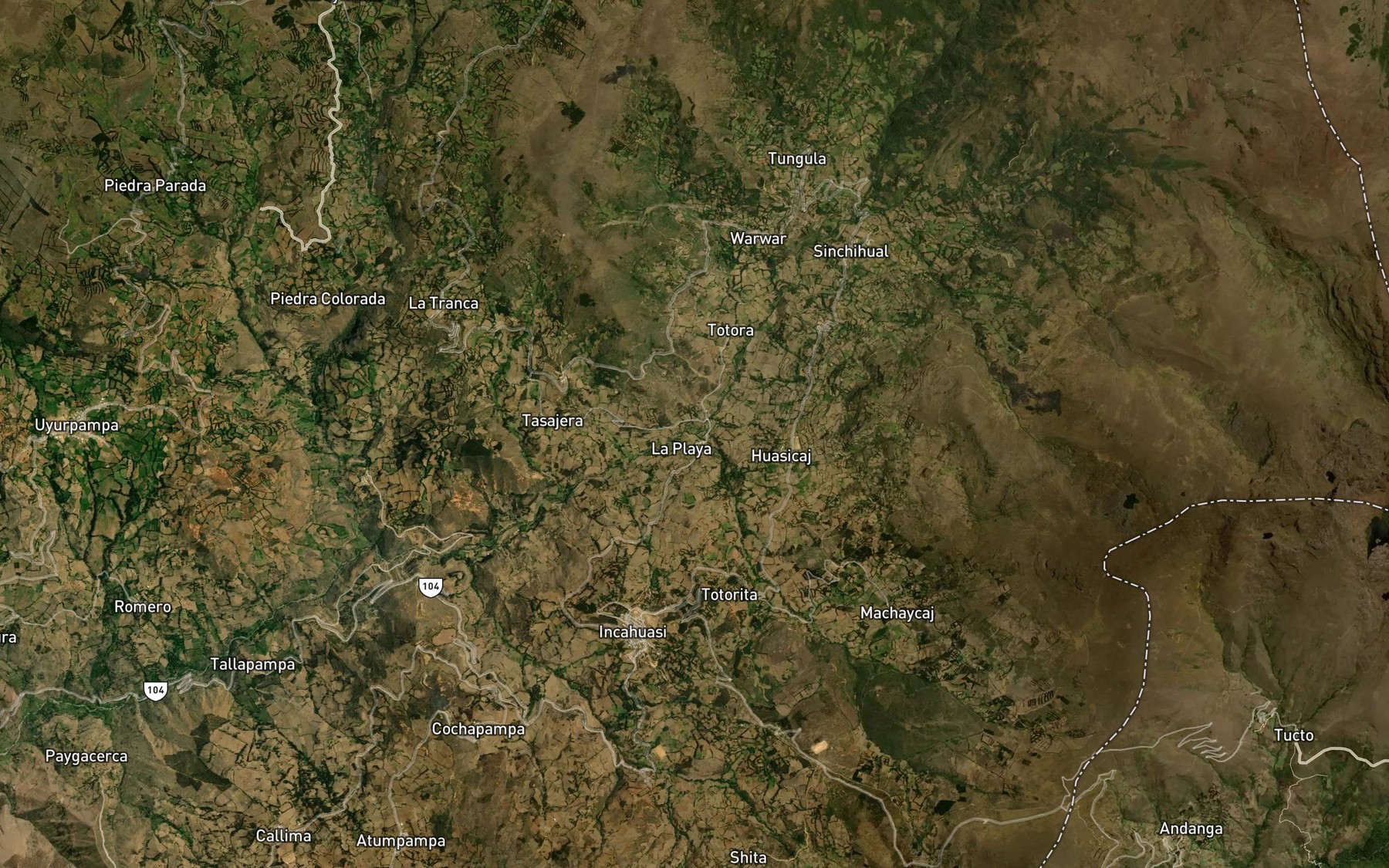 Satellite map of the Quebrada Habas