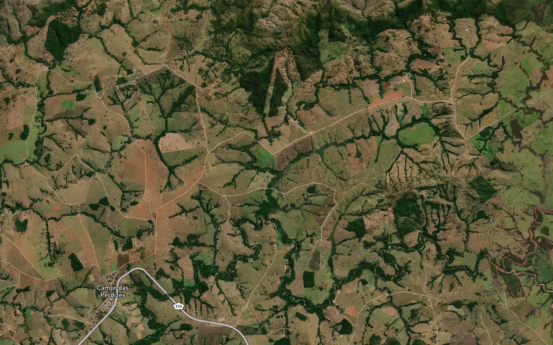 Satellite map of the Corrego Cana Brava