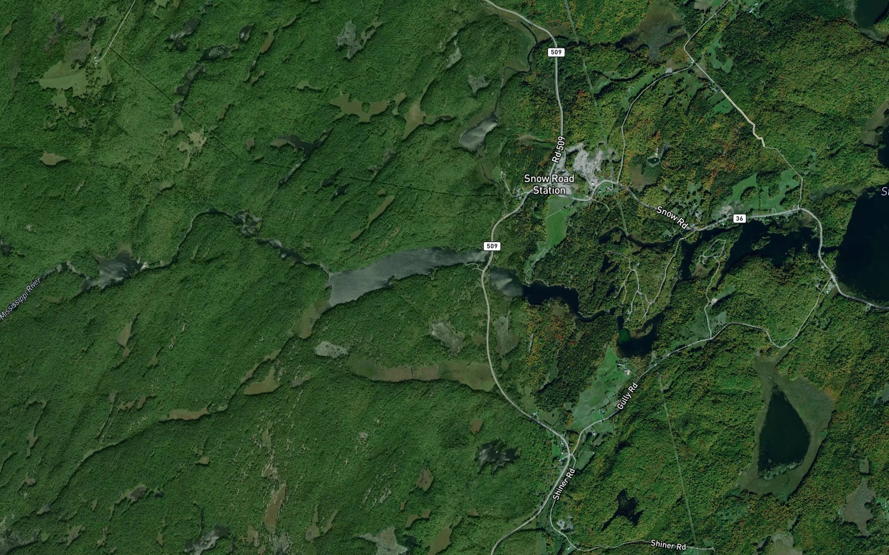 Satellite map of the Millers Lake