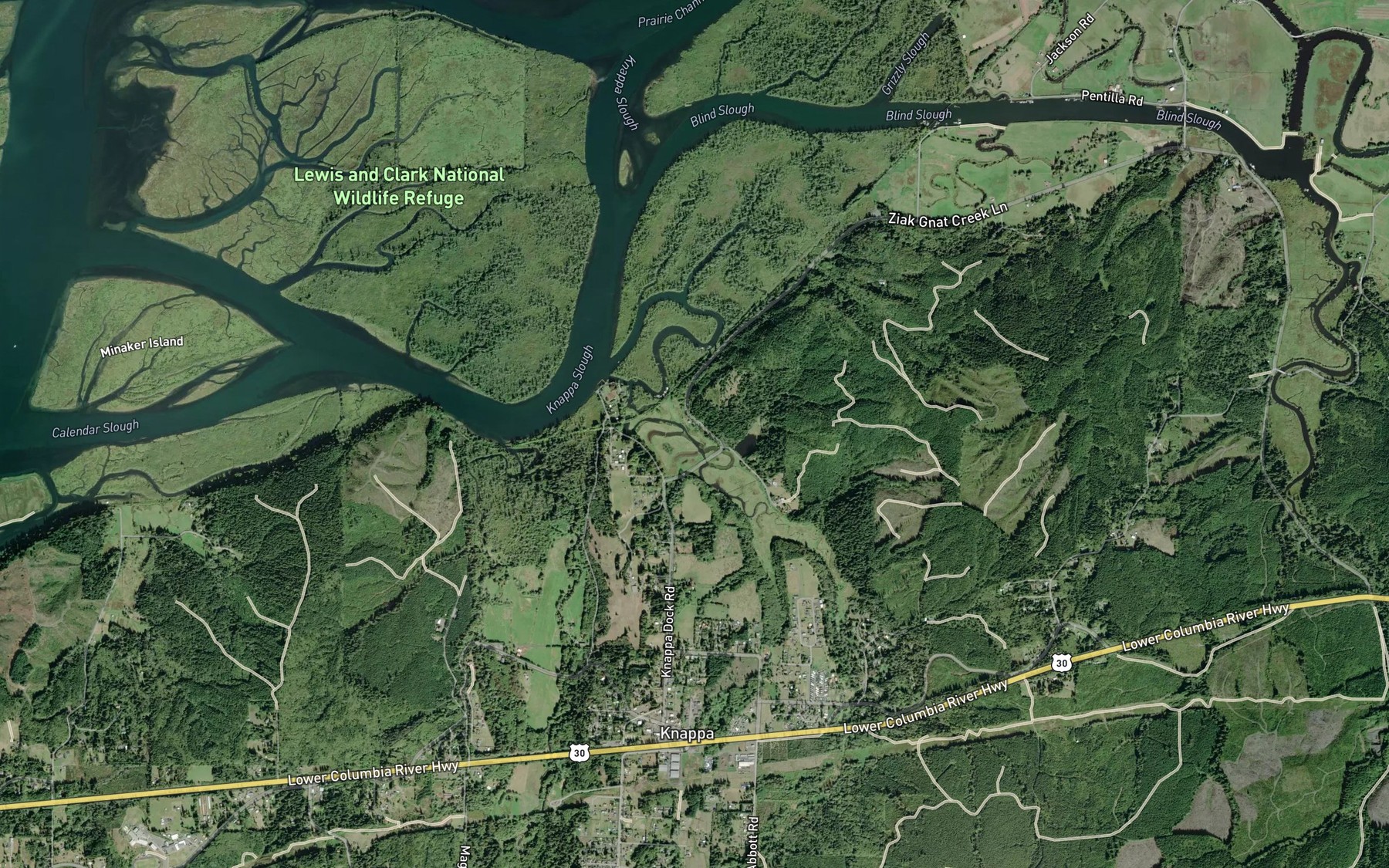 Satellite map of the Fertile Valley Creek