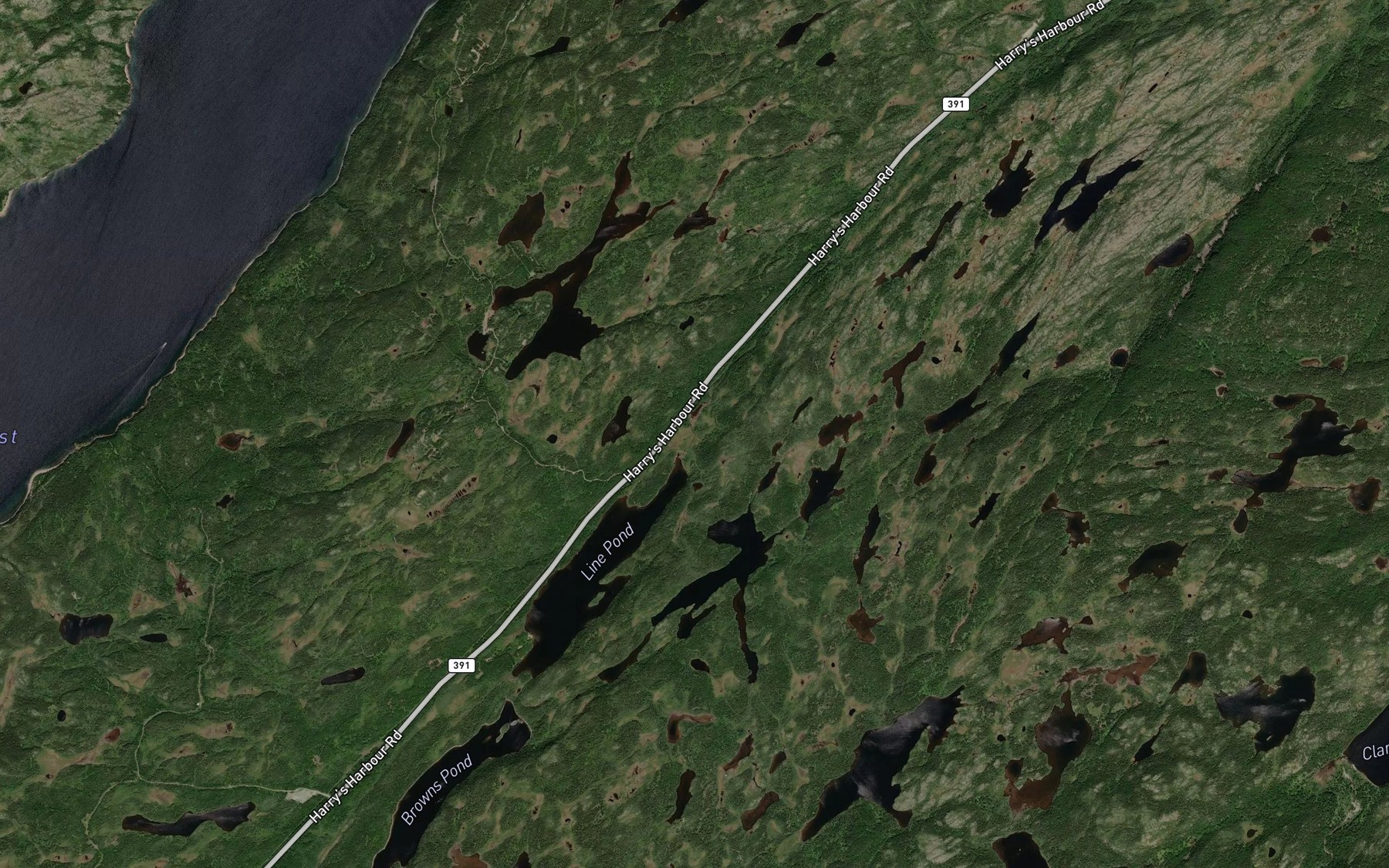 Satellite map of the Line Pond