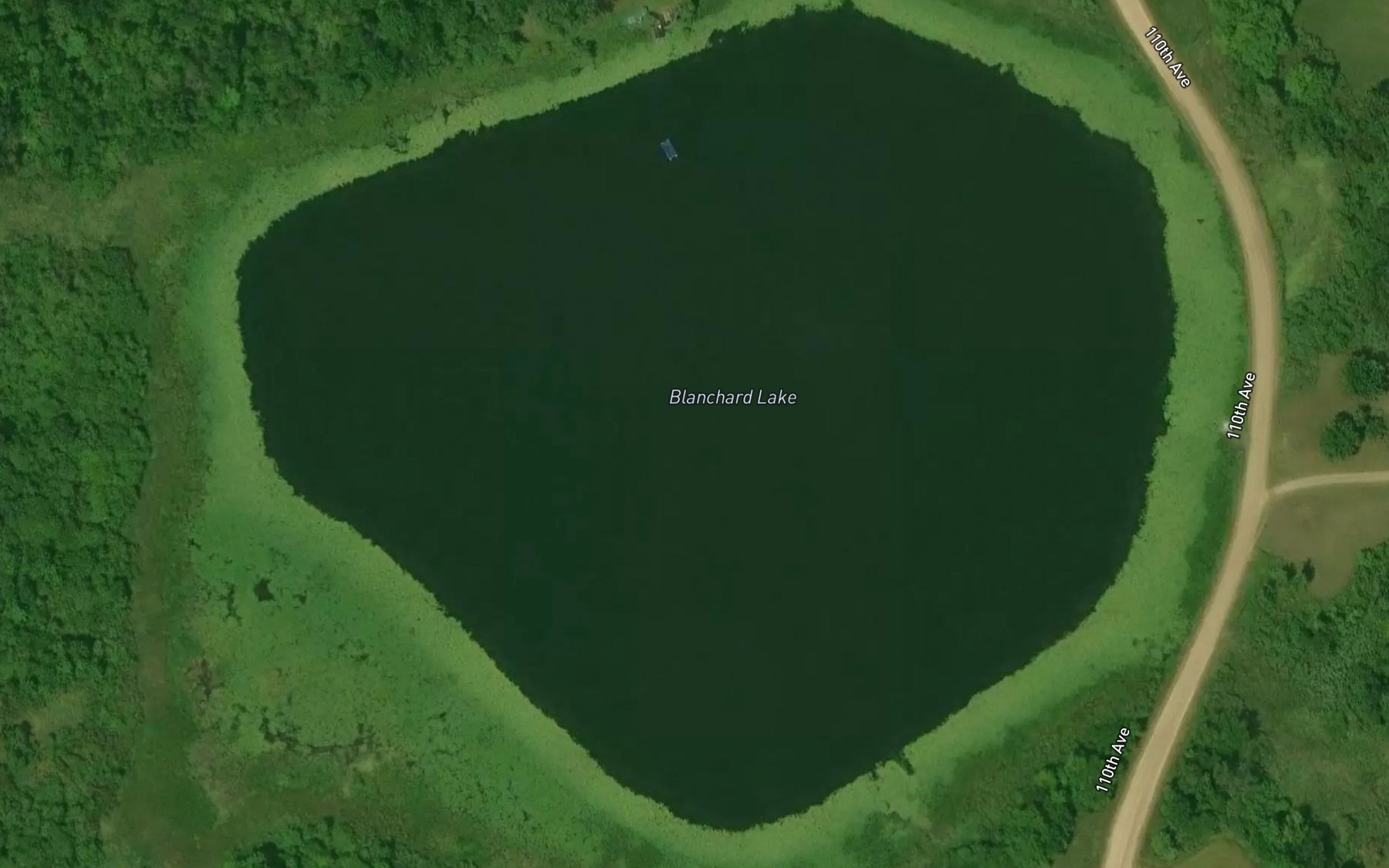 Satellite map of the Blanchard Lake