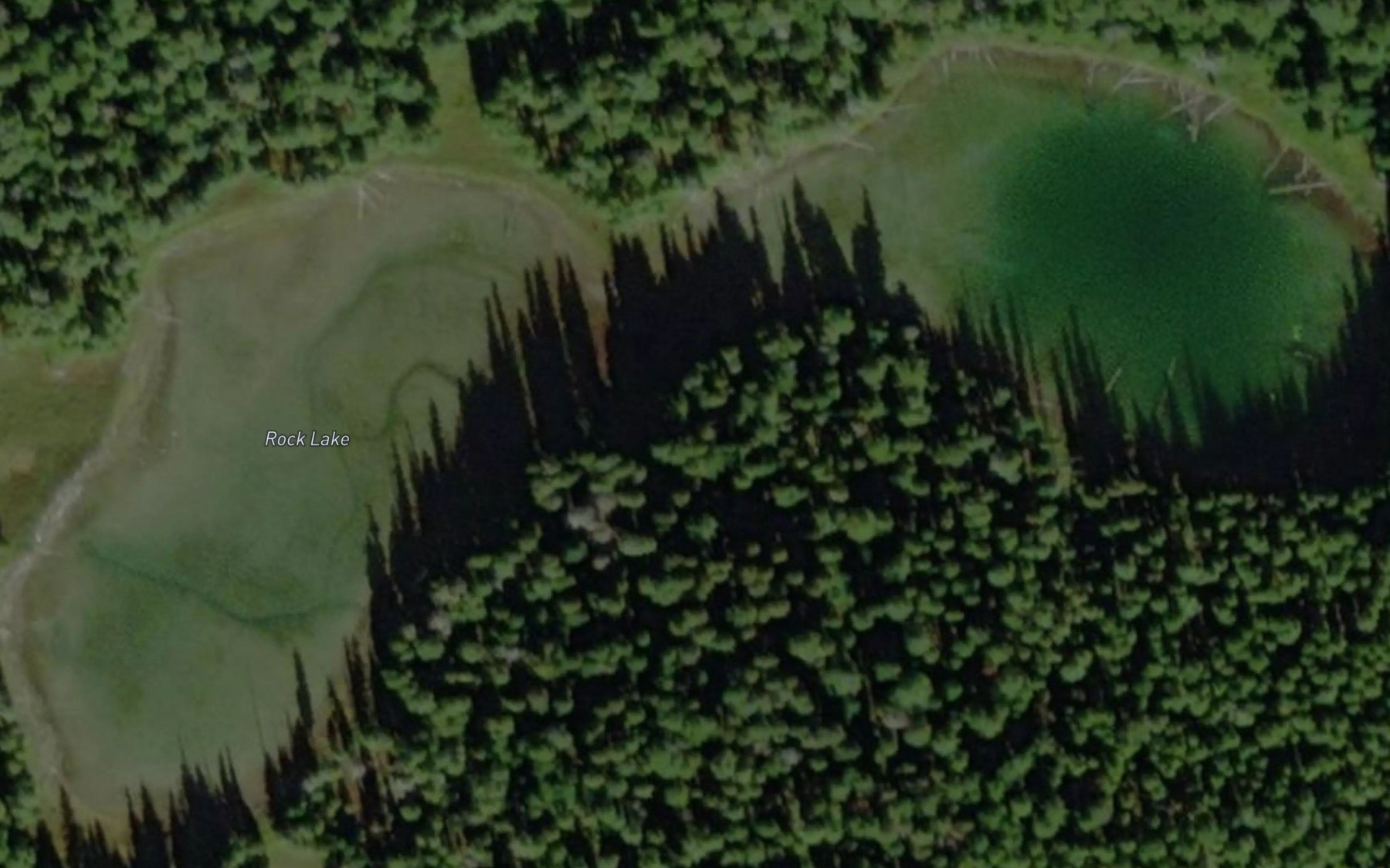 Satellite map of the Rock Lake