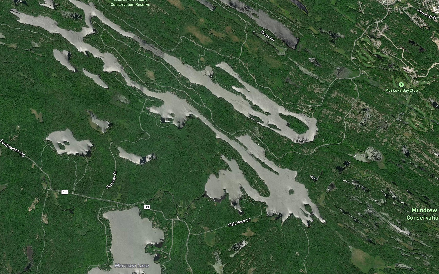 Satellite map of the Doe Bay