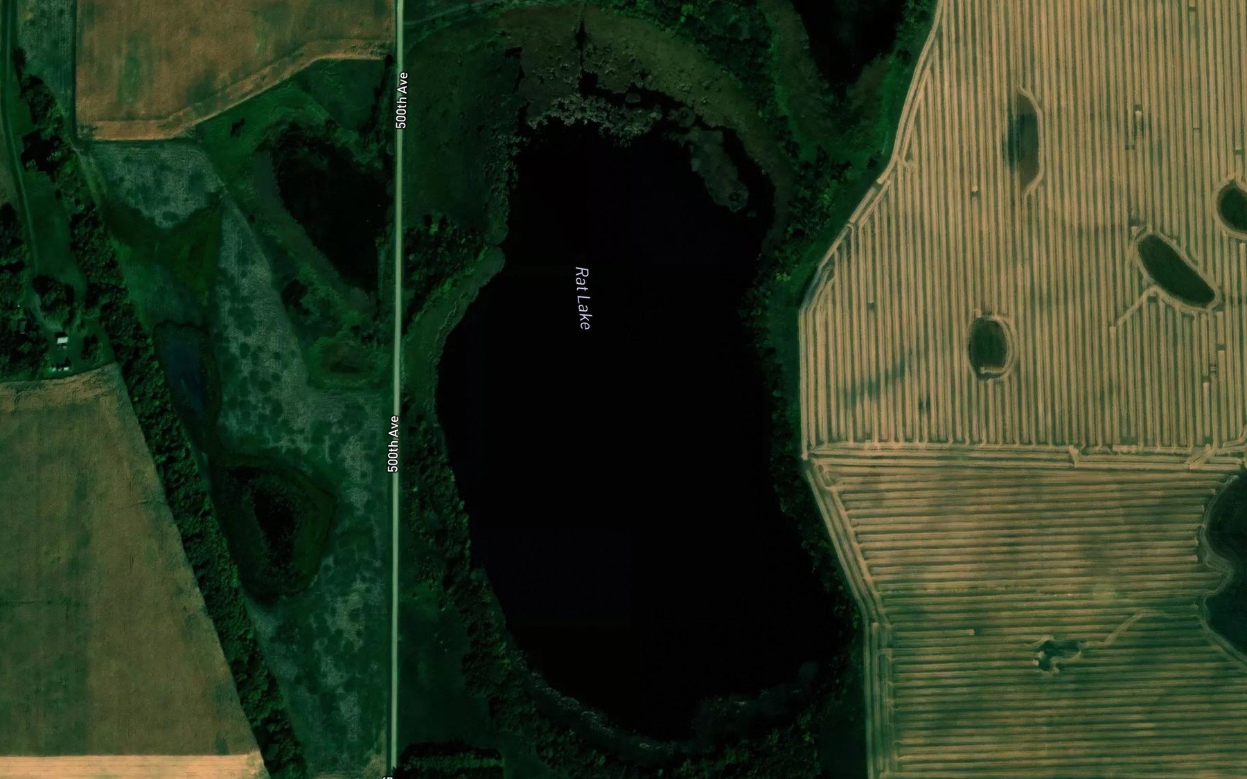 Satellite map of the Rat Lake