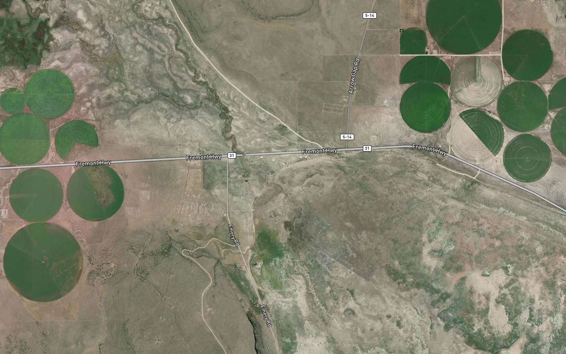Satellite map of the Silver Creek