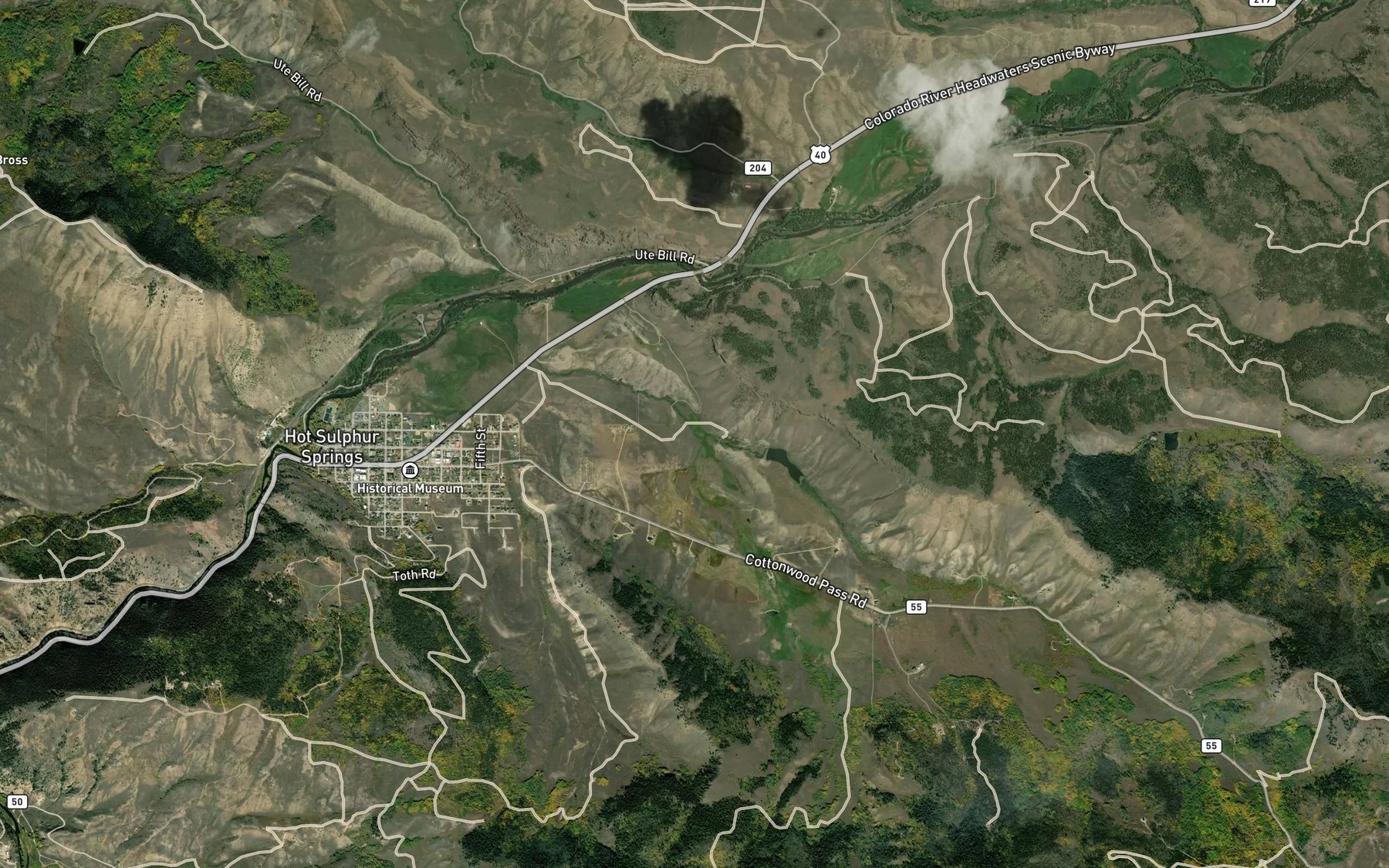 Satellite map of the Jones Creek