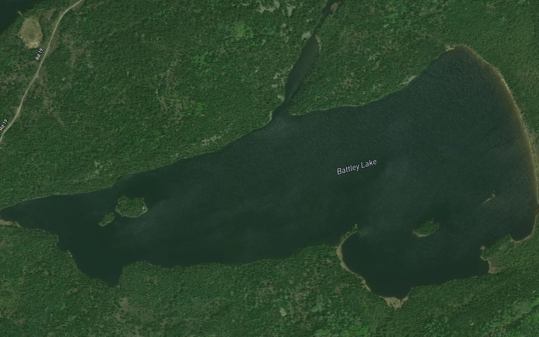 Satellite map of the Battley Lake