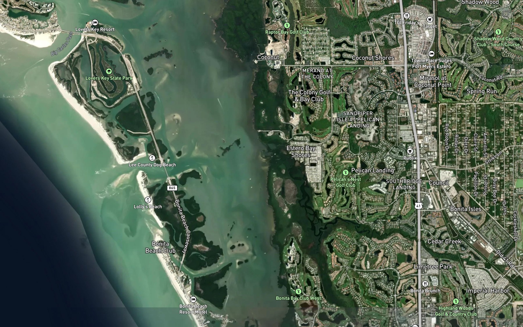 Satellite map of the Spring Creek
