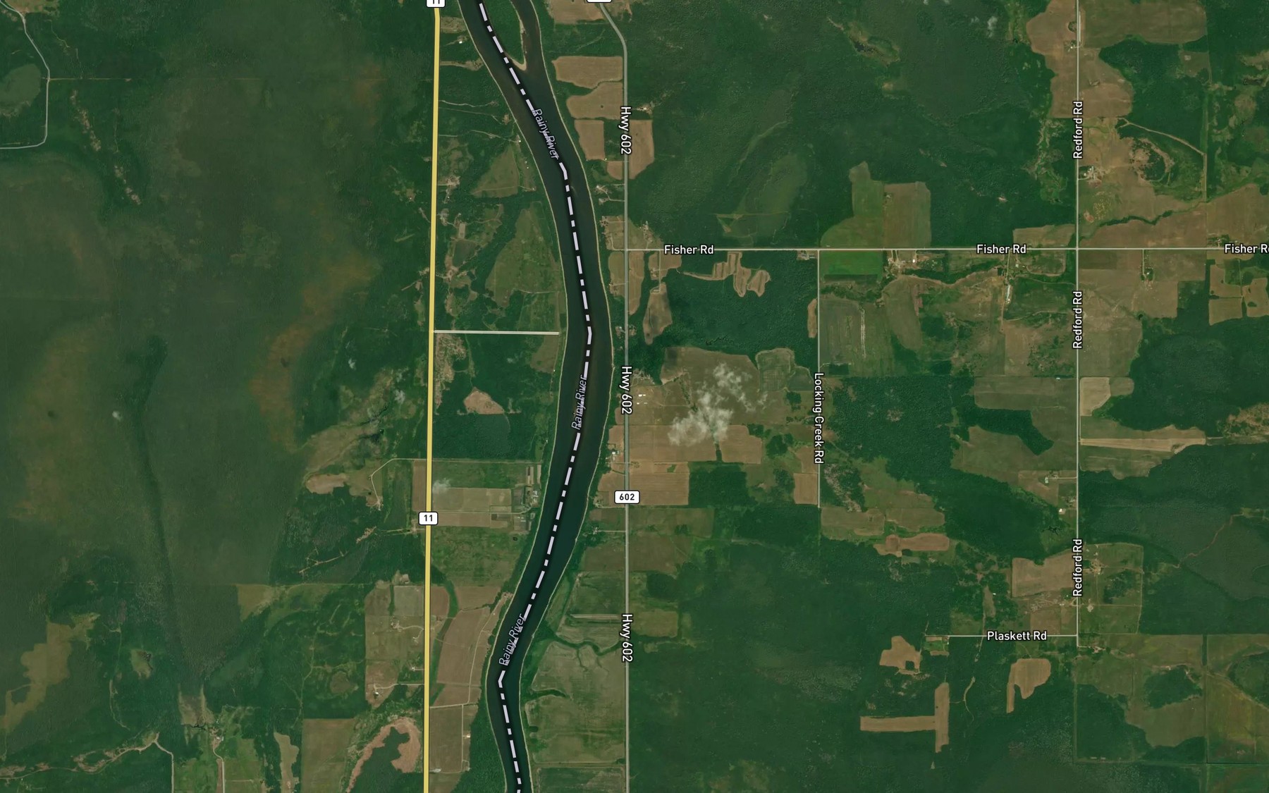 Satellite map of the Locking Creek