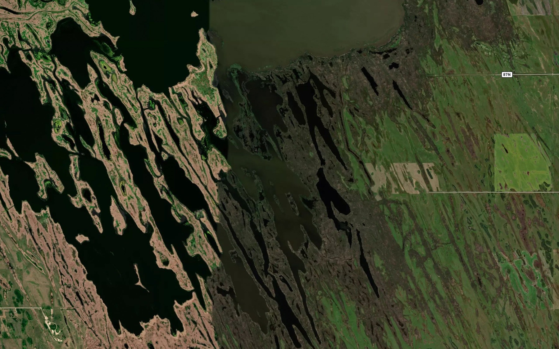 Satellite map of the Vopni Lake