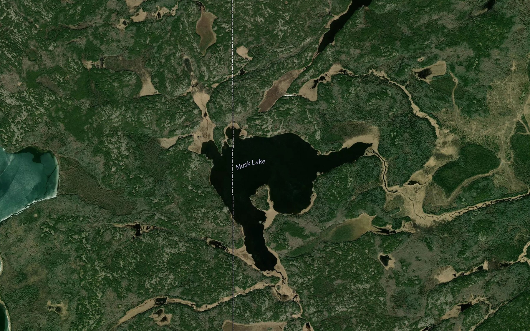 Satellite map of the Musk Lake