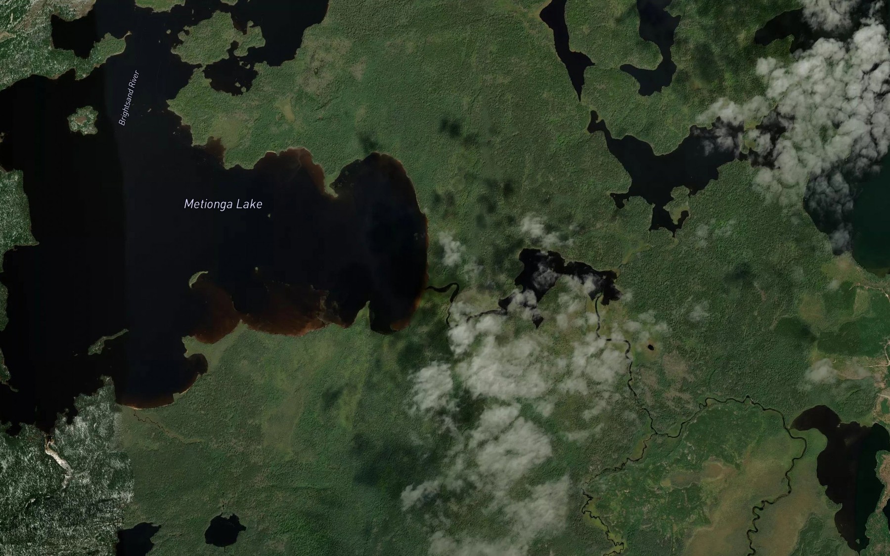 Satellite map of the Allely Creek