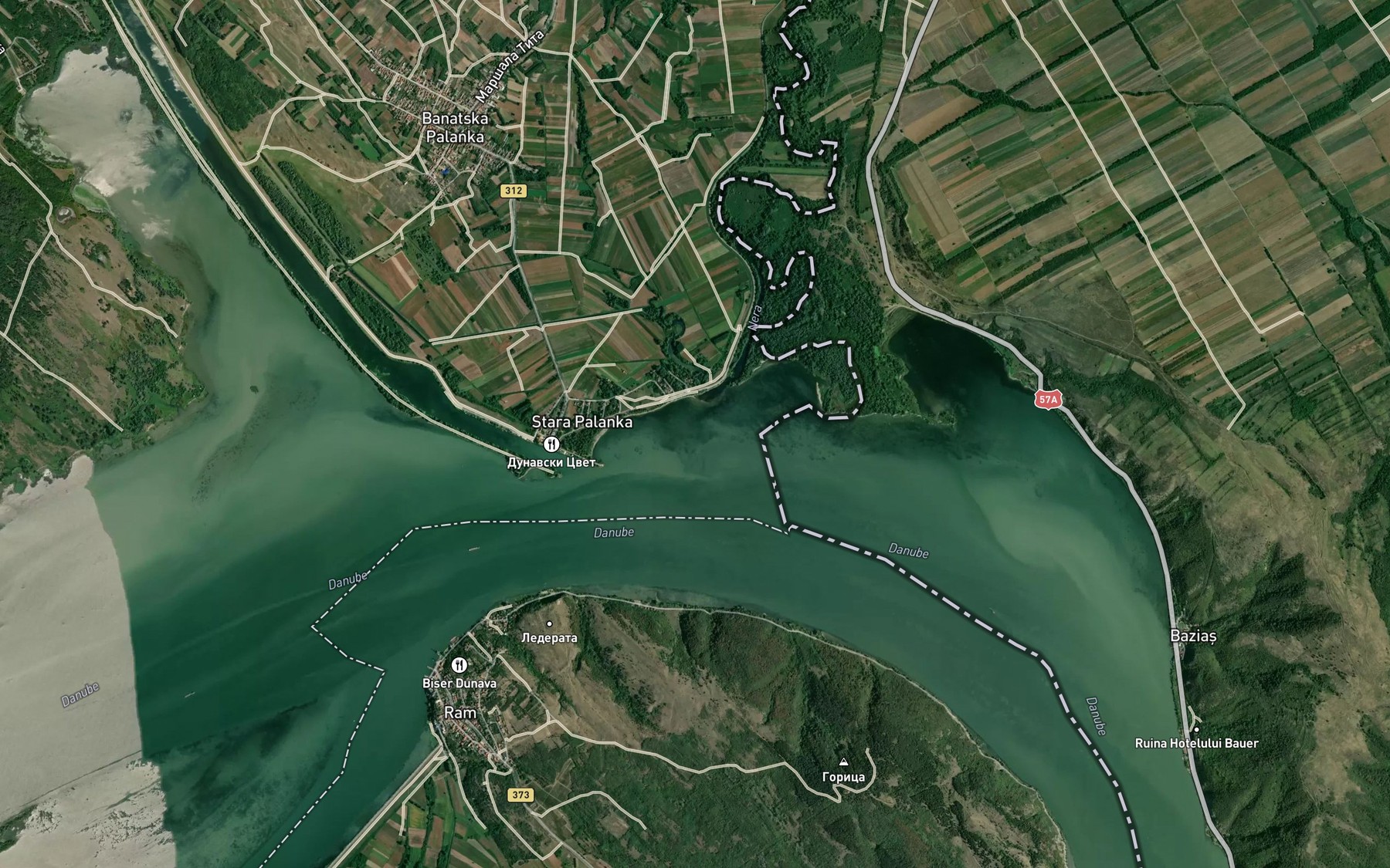 Satellite map of the Raul Nera