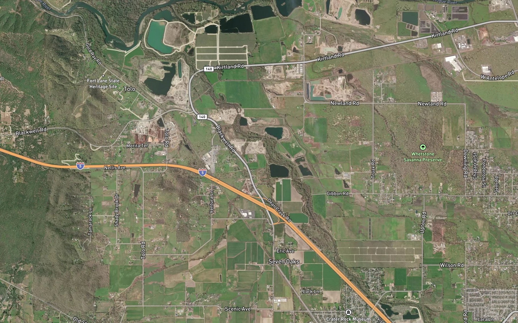 Satellite map of the Jackson Creek