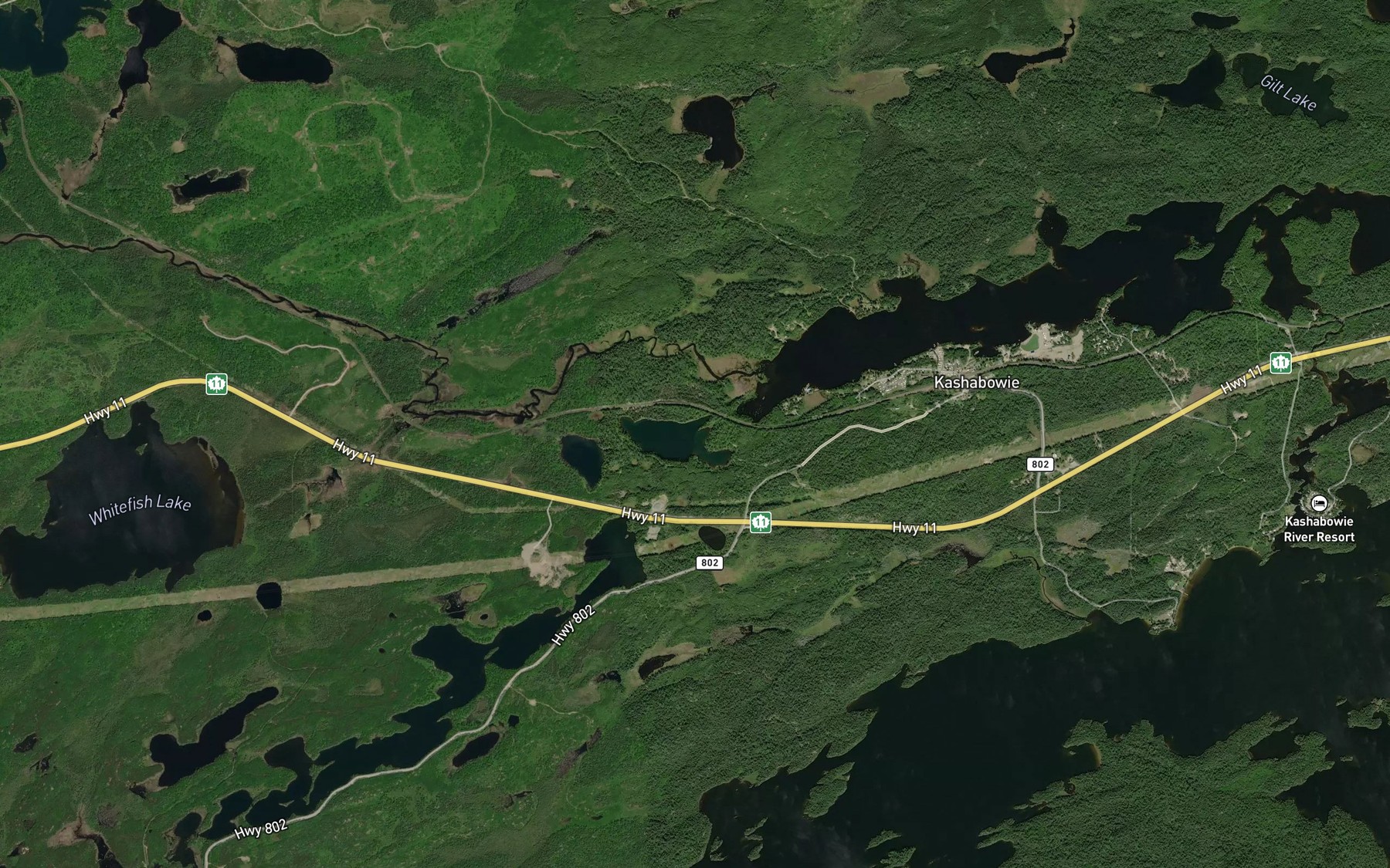 Satellite map of the Crayfish Creek