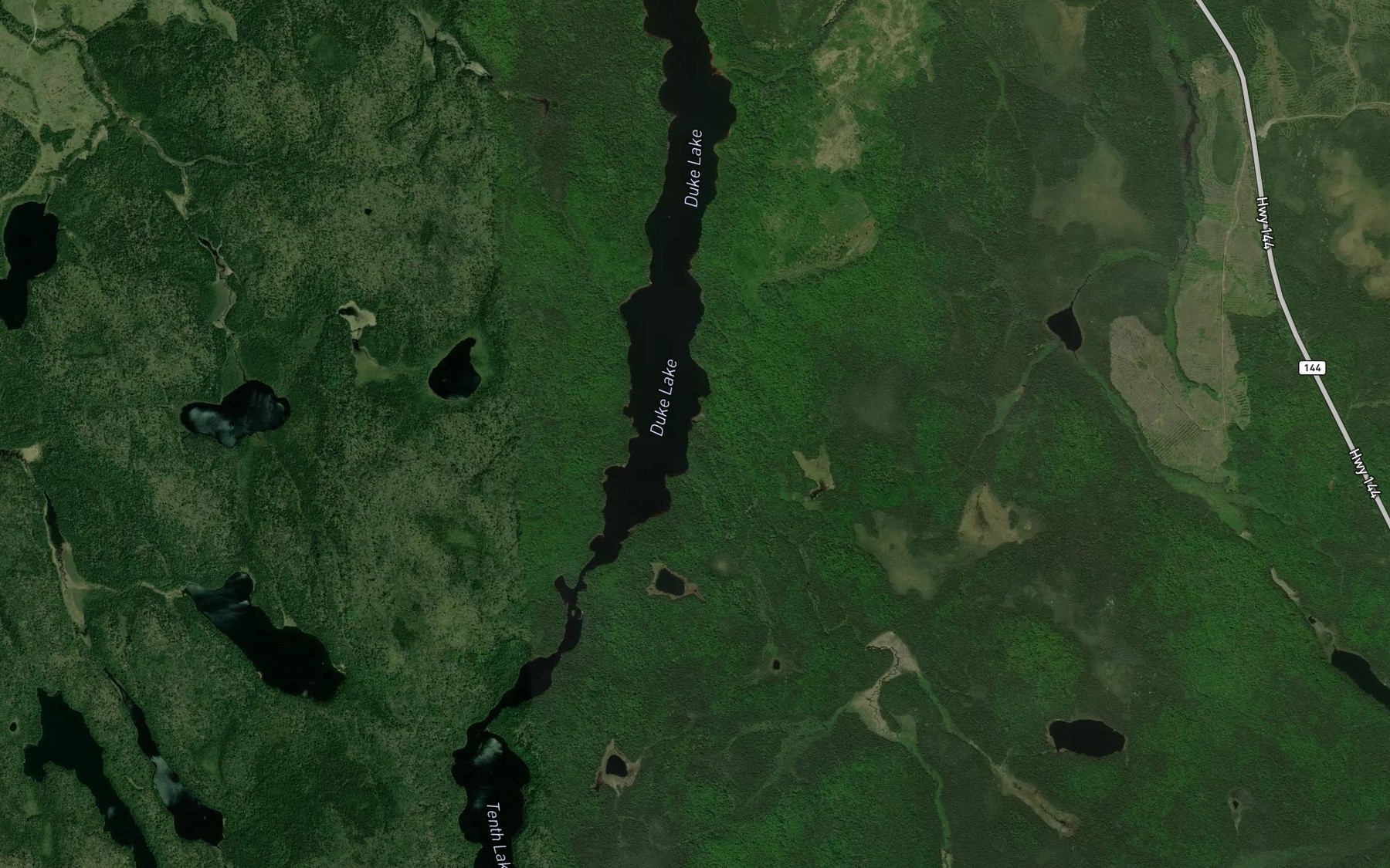 Satellite map of the Duke Creek