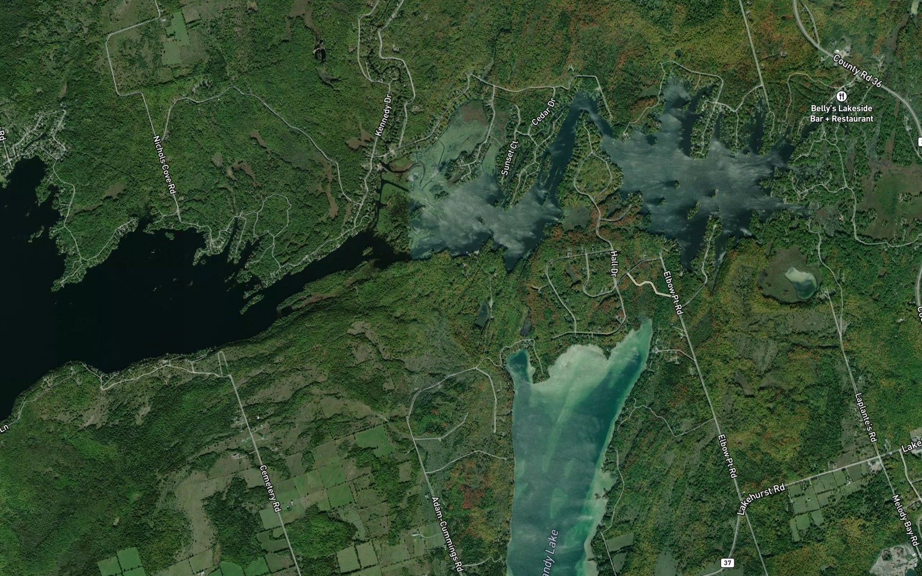 Satellite map of the Big Bald Narrows