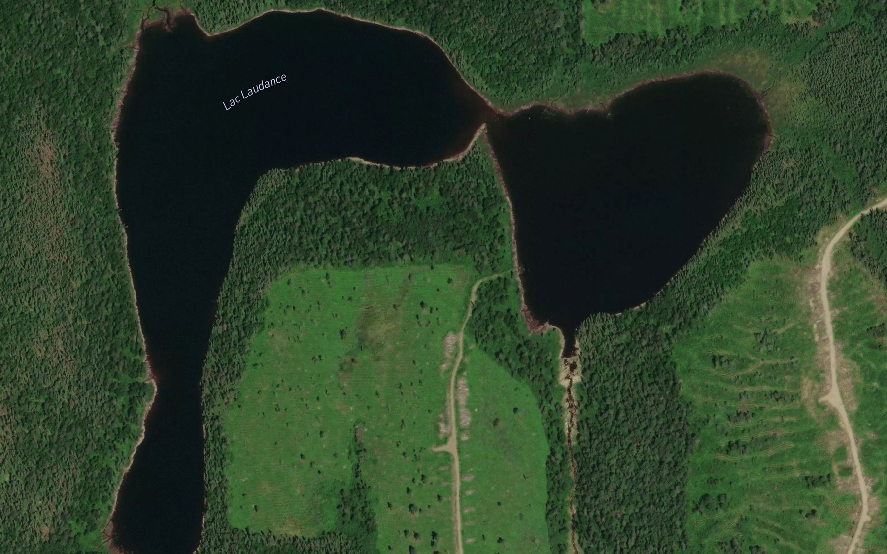 Satellite map of the Lac Laudance