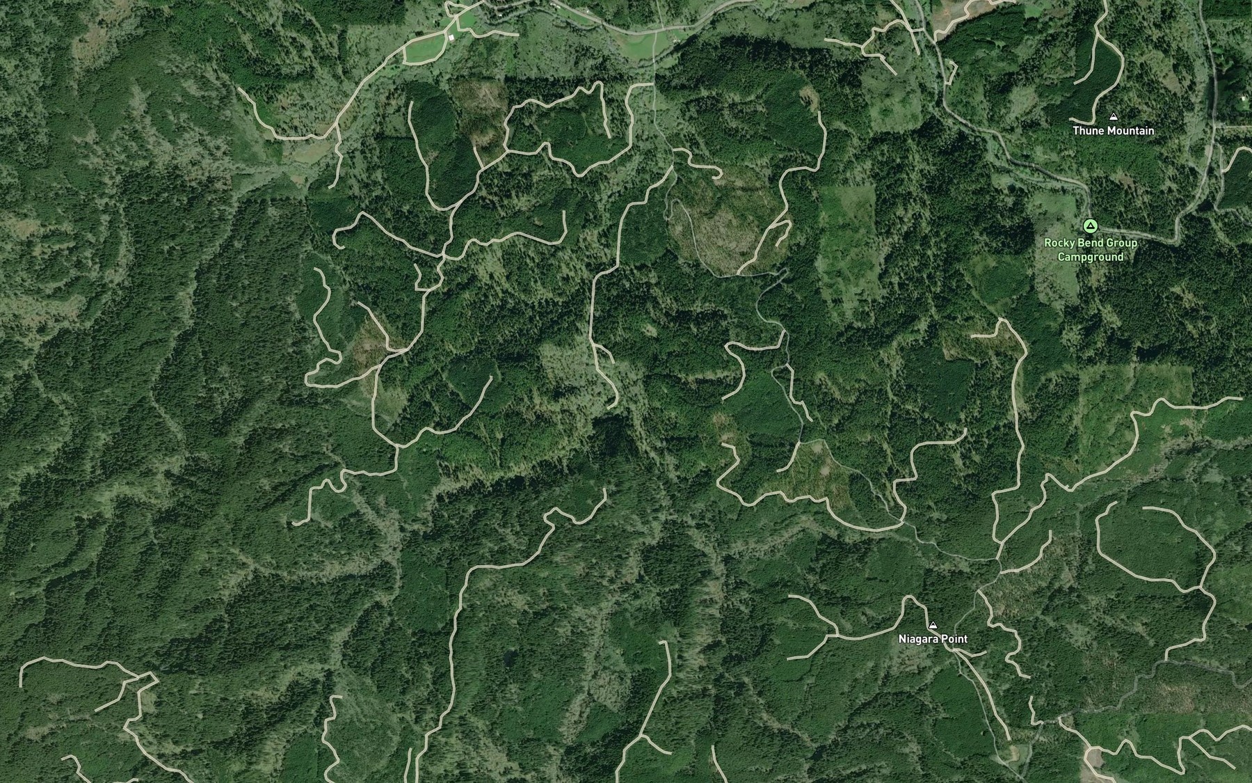Satellite map of the Buelah Creek