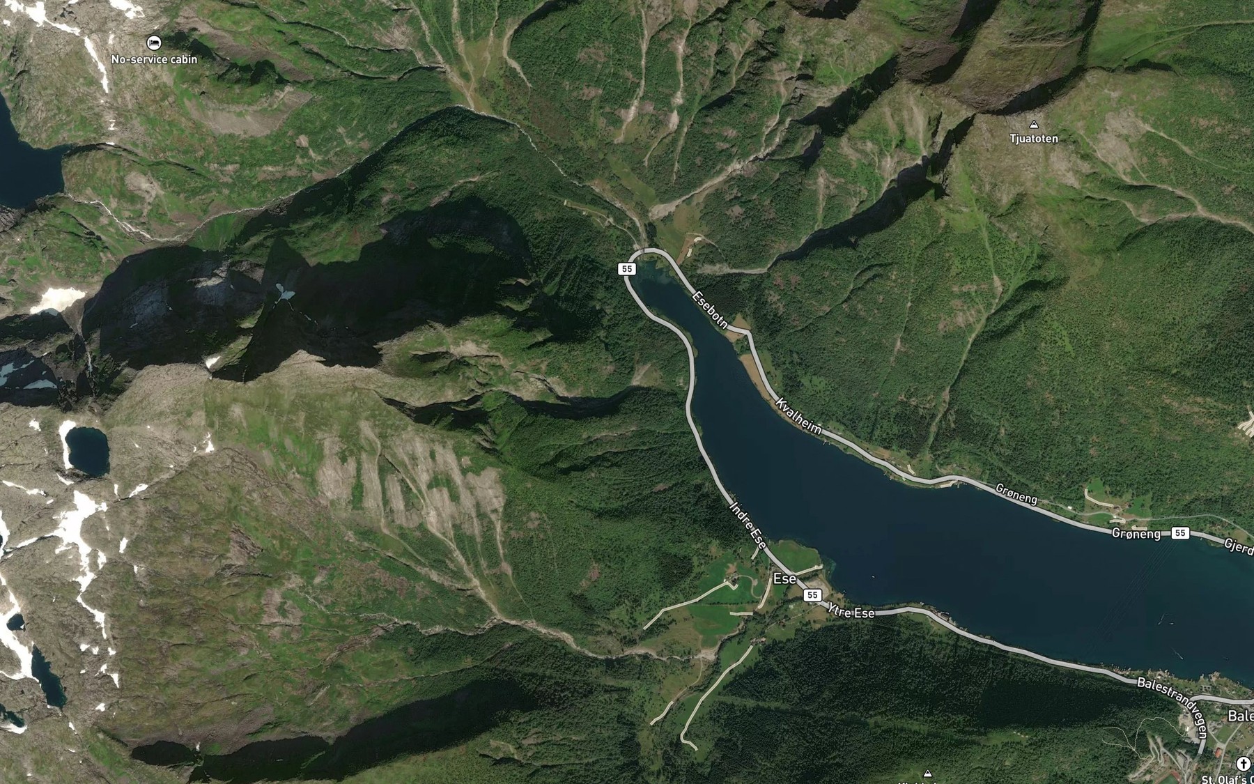 Satellite map of the Kjenesskreda