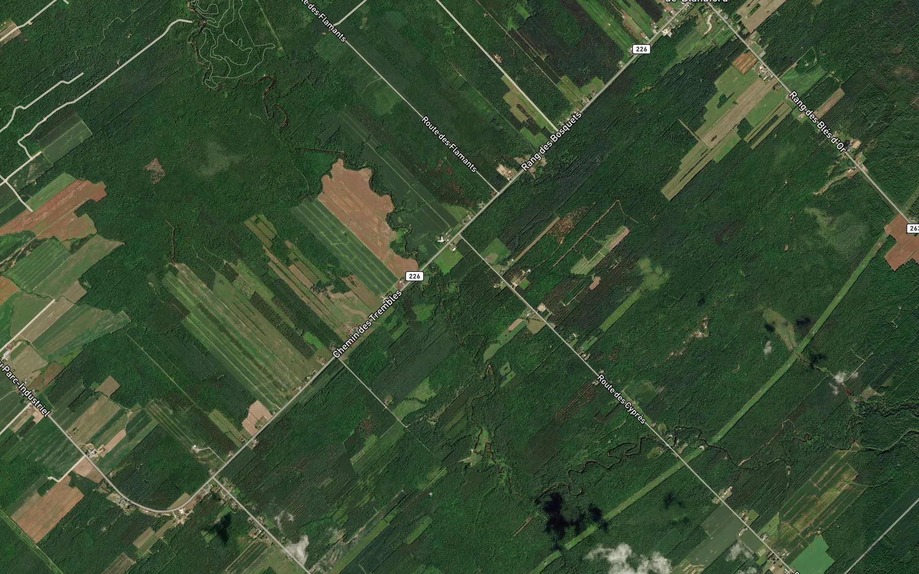 Satellite map of the Ruisseau Martel