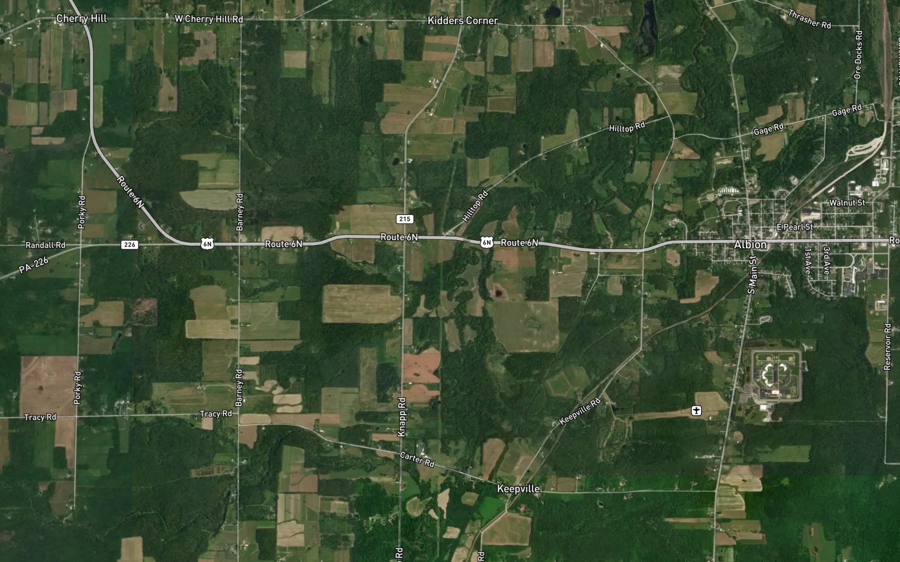 Satellite map of the Marsh Run