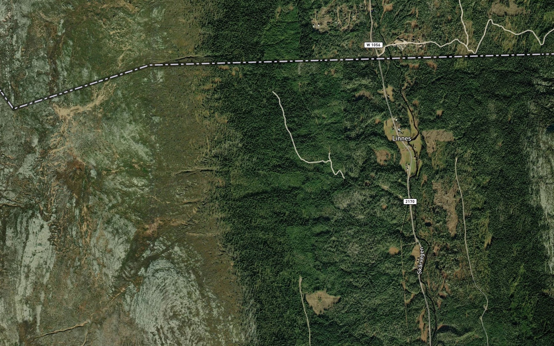 Satellite map of the Vardhobekken
