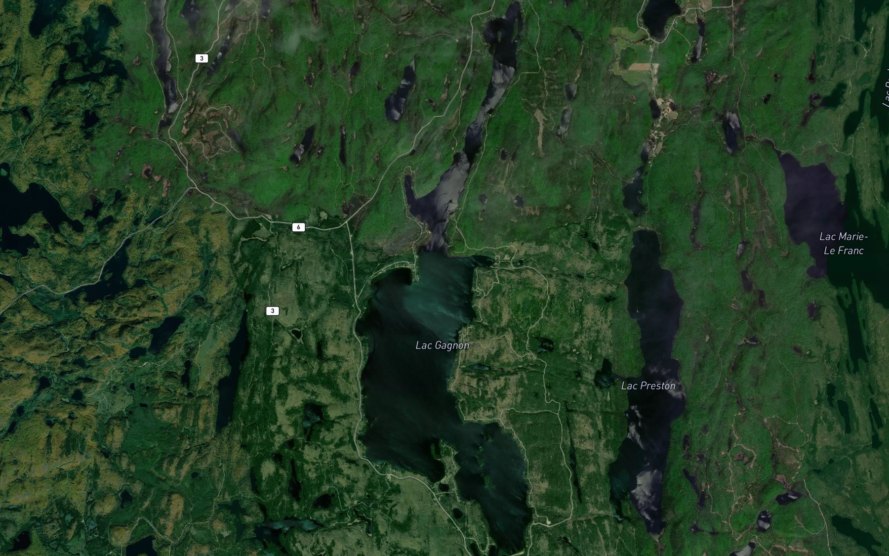 Satellite map of the Lac Gagnon