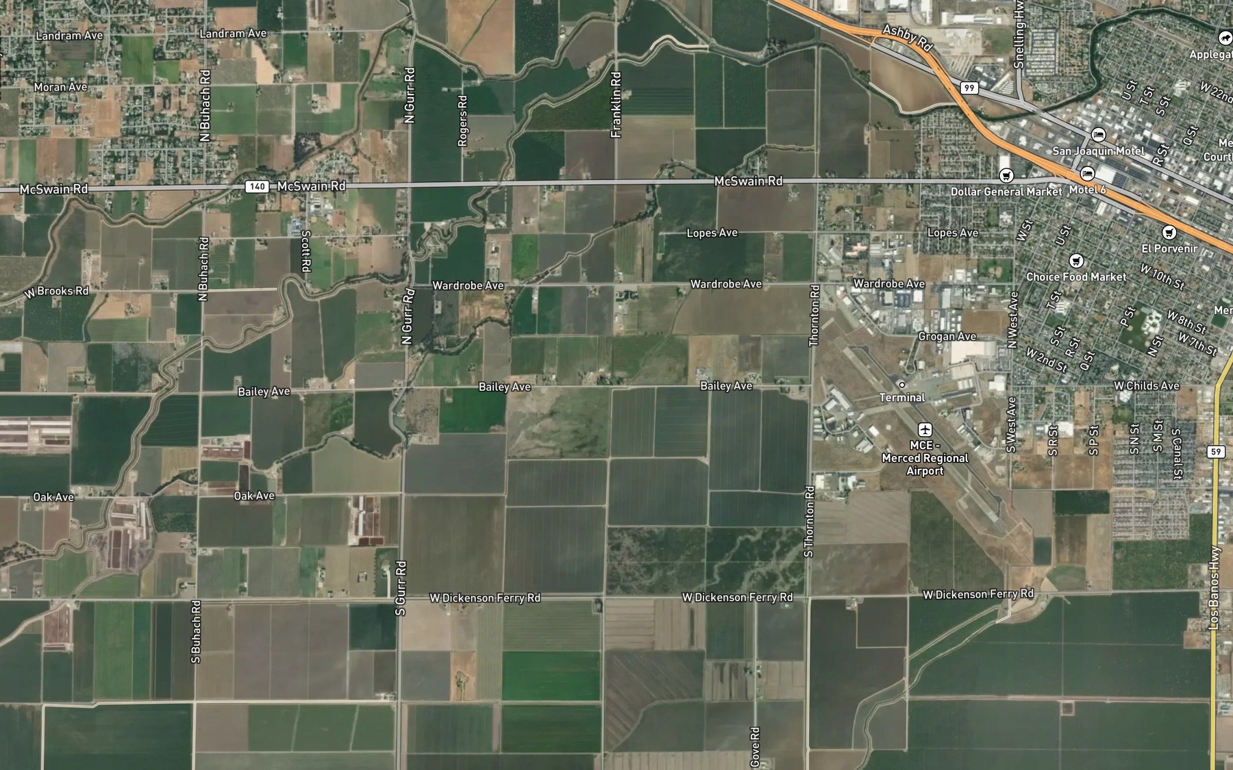 Satellite map of the Thornton Lateral