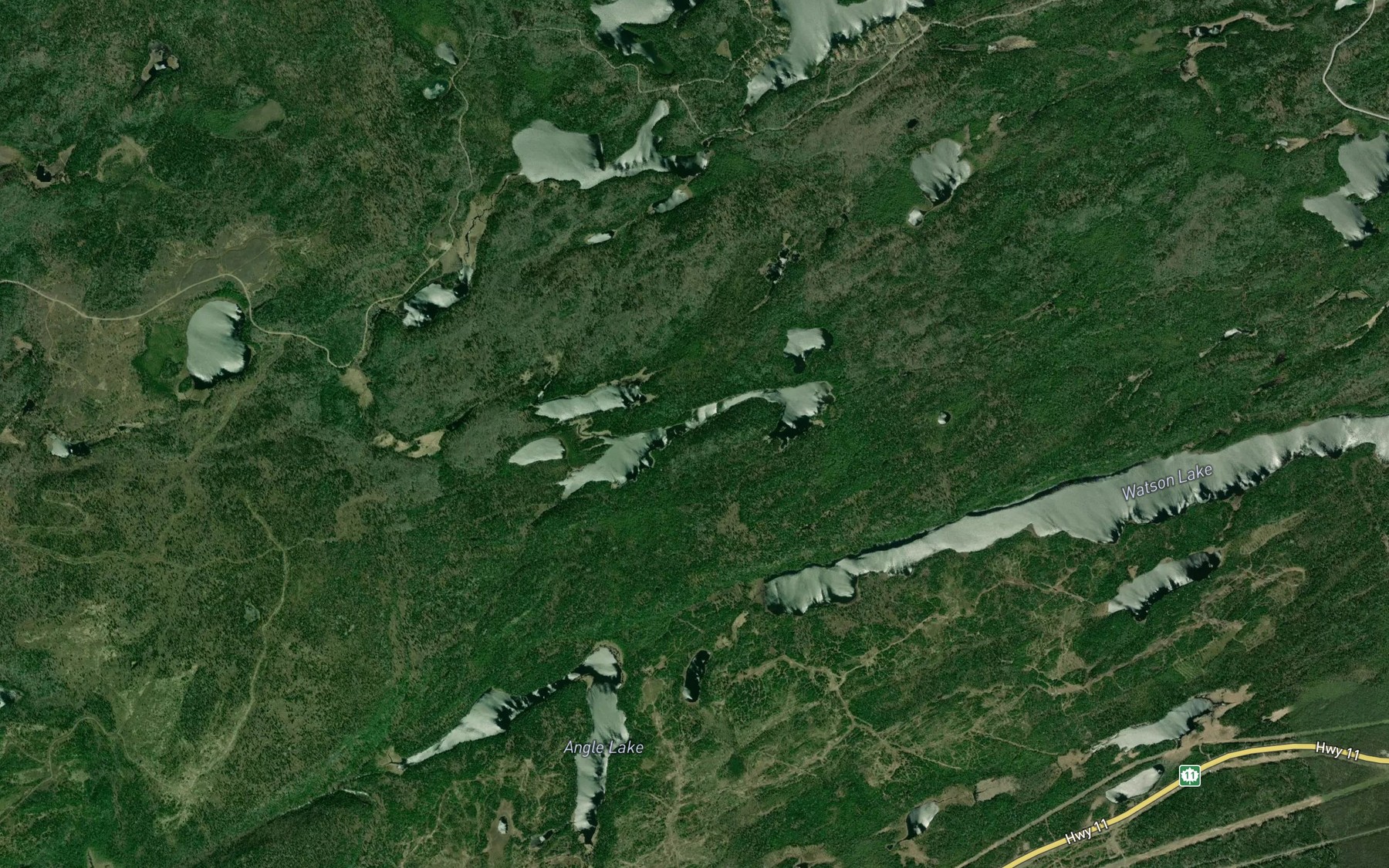 Satellite map of the Gooseneck Lake