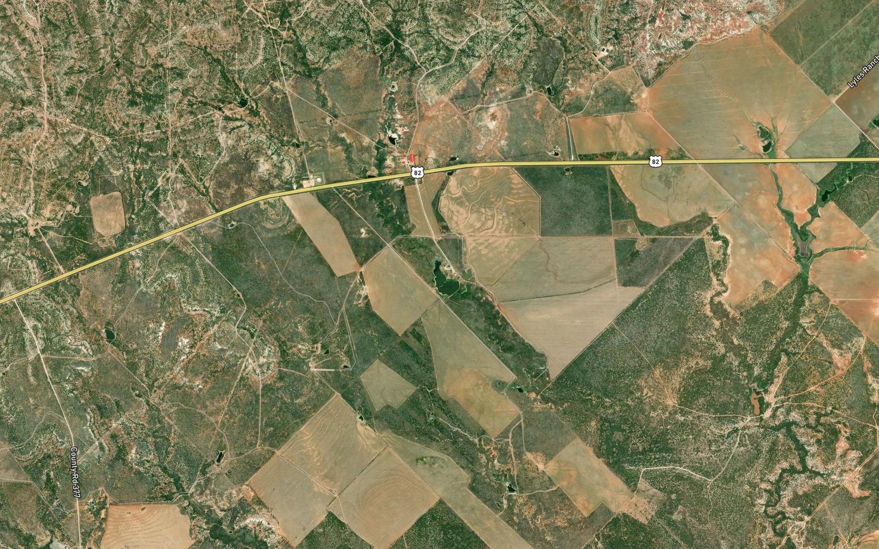 Satellite map of the Moorehouse Brothers Ranch Lake