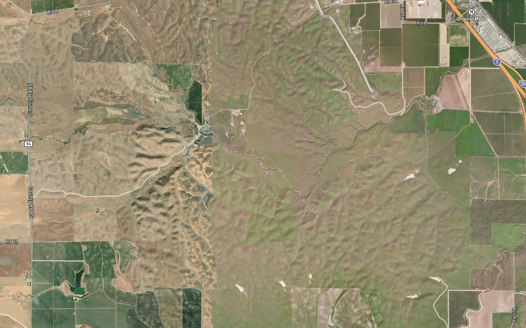 Satellite map of the North Fork Bird Creek